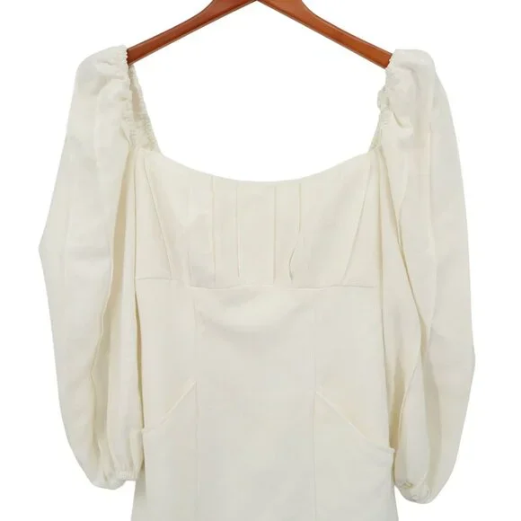 C/MEO Collective Over Again Long Sleeve Ivory Mini Dress S 4 - Picture 5 of 7